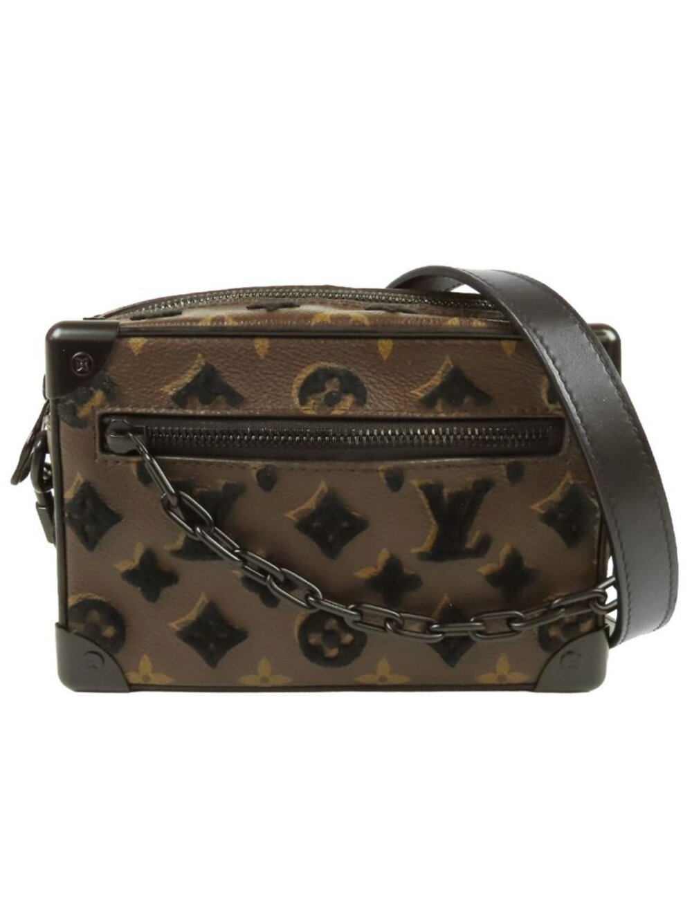 Louis Vuitton Tufting Brown Black Monogram Mini Soft Trunk